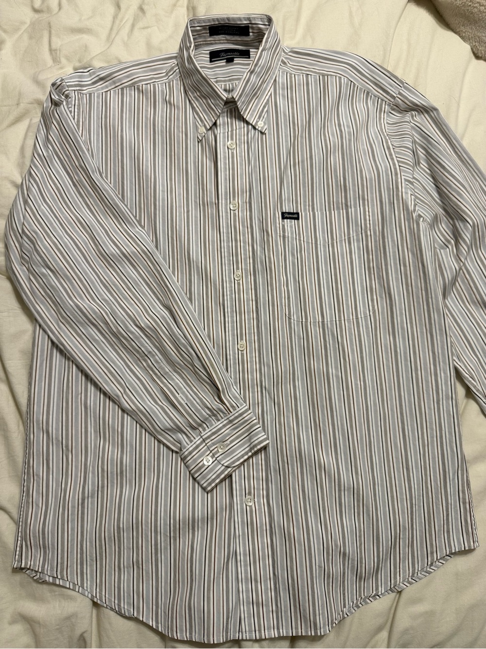 Faconnable Men’s Cotton Button-Down Striped Dress Shirt
